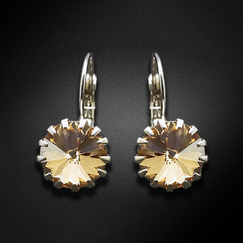 Auskarai "Vintāžš VI (Auksinė Šešėlis)" su Swarovski™ kristalais